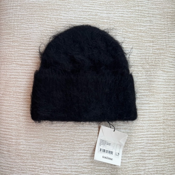 TOTEME Alpaca wool-blend Knit beanie Black - Picture 3 of 6